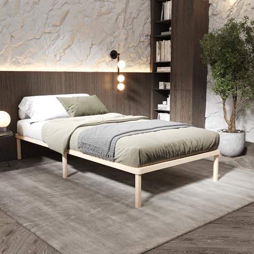 Bettgestell 100x200 cm Lisette mit Lattenrost mit Füßen – Futonbett aus...