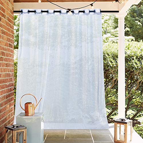 NICETOWN Outdoor Sheer Panel for Patio - Rustproof Extra Wide Grommet Top Indoor
