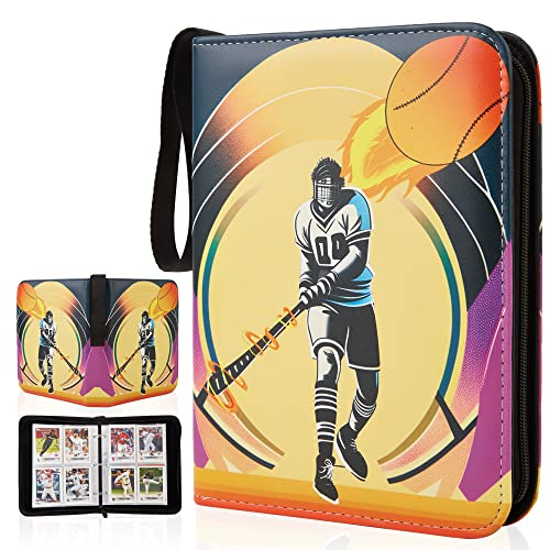 Coffly Baseball Card Binder, 4 Pocket Fits 400 Standard Size Cards And Stickers, Baseball Card Sleeves Baseball Card Holder Trading Card Collectible Sports Card Albums With 50 Removable Sleeves (A 4-Pocket) #TOP2