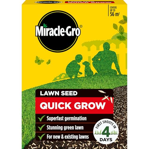 Miracle-Gro 121412 Quick GRO Lawn Seed Child & Pet Friendly Coverage 56m2 1.6kg Box Green