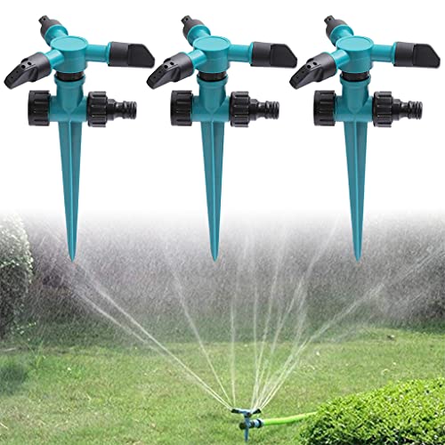 HASTHIP® 3pcs Garden Sprinkler, 360° Rotating Irrigation Sprinkler,Three-Outlet Lawn Sprinkler Adjustable Jetting Angle, 3000 Sq.Ft Coverage,Gardening Watering Systems HASTHIP® 3pcs Garden Sprinkler, 360° Rotating Irrigation Sprinkler,Three-Outlet Lawn Sprinkler Adjustable Jetting Angle, 3000 Sq.Ft Coverage,Gardening Watering Systems