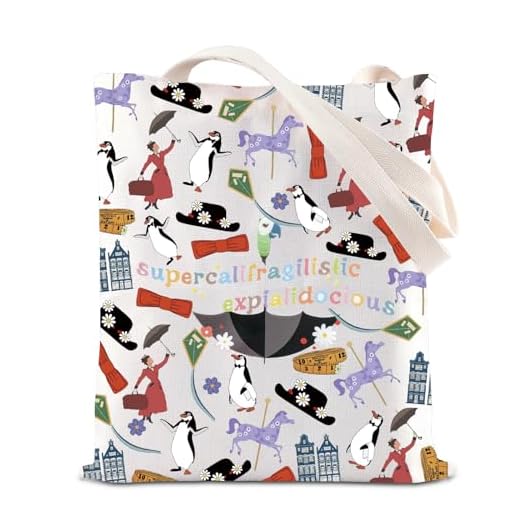 FOTAP Mary Poppins - Bolso de Mano Supercalifragilístico Con Paraguas, Regalo Musical, Bolsa de Hombro de la Película, Blanco, 14.26