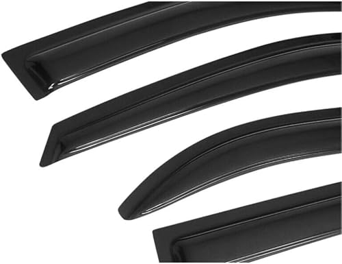 Miniatura 3 de DTREEL 4pcs Sun Rain Deflector Guard Window Visors Front Rear Left Driver Right Passenger Upper Side Tape On External Window Slim Style Acrylic