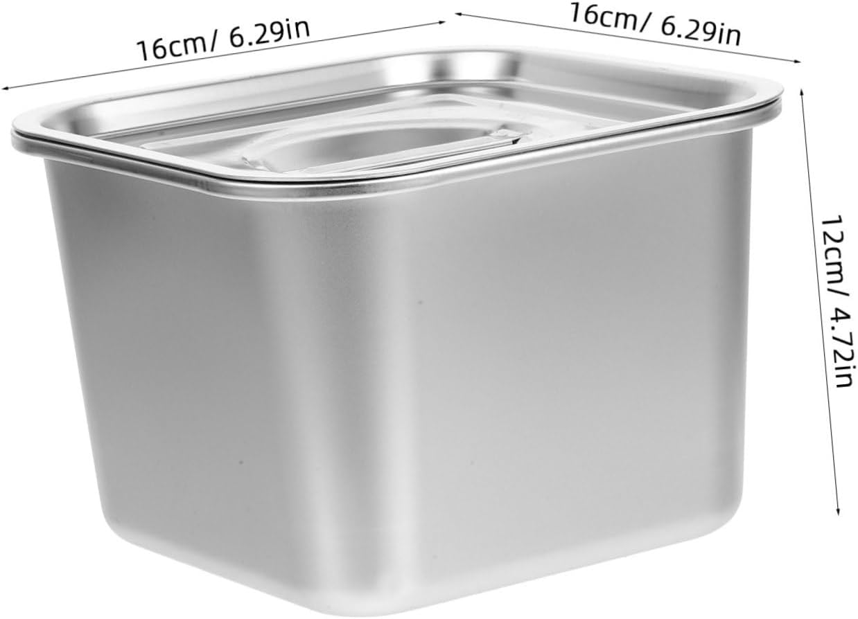 3pcs Spice Container with Spoon Condiment Case Kitchen Condiment Jar Stainless Steel Seasoning Pot