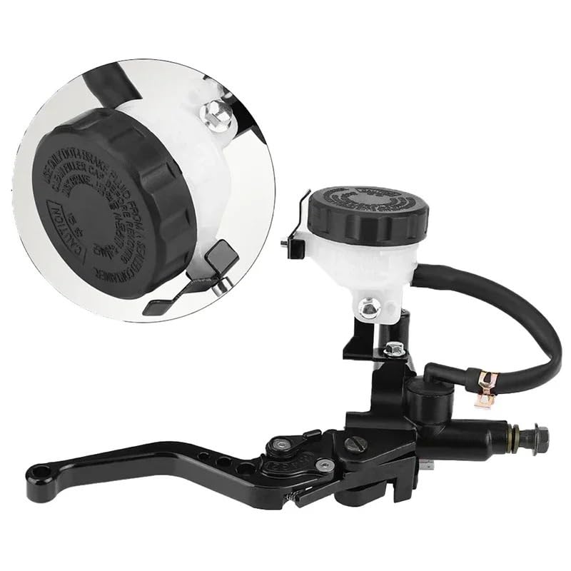 For Piezas De Motocicleta Dirt Pit Bike 250cc-500cc | Cilindro maestro hidráulico de palanca de bomba de embrague de freno de aluminio CNC Universal de 7/8 "22mm(Black)
