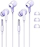 イヤホン 2個セット 3.5mmジャック 有線イヤホン 音量調整 クリア通話 有線ヘッドセットマイク内蔵 通話対応 快適な装着感 人間工学 絡み防止 小型·軽量 通勤/仕事/ランニング 遅延なし 3.5mmインターフェース機器に対応できます (purple)