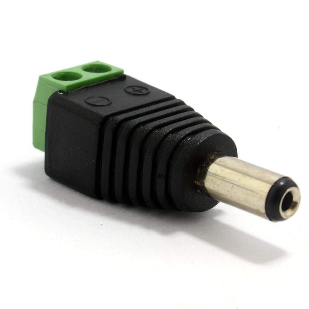 Kenable Men's Dc Plug Easy Wire Power 2.1Mm For Cctv Cameras With Screw Terminals - Tool-Free Installation - 2.1X5.5mm Connector - Green