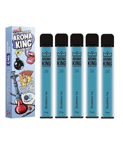 Districlope LOT DE 5 AROMA KING saveur BLUEBERRY ICE - 600 PUFFS/TAFFS EN 0MG Cover