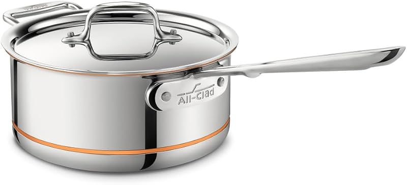 All-Clad Copper Core 5-Ply Stainless Steel Sauce Pan 3 Quart Induction Oven Broiler Safe 600F Pots and Pans, Cookware Silver | Unmatched heat control and precision, Elegant Design, Flared Pouring Edge, Induction Compatible, Oven Safe up to 600F
