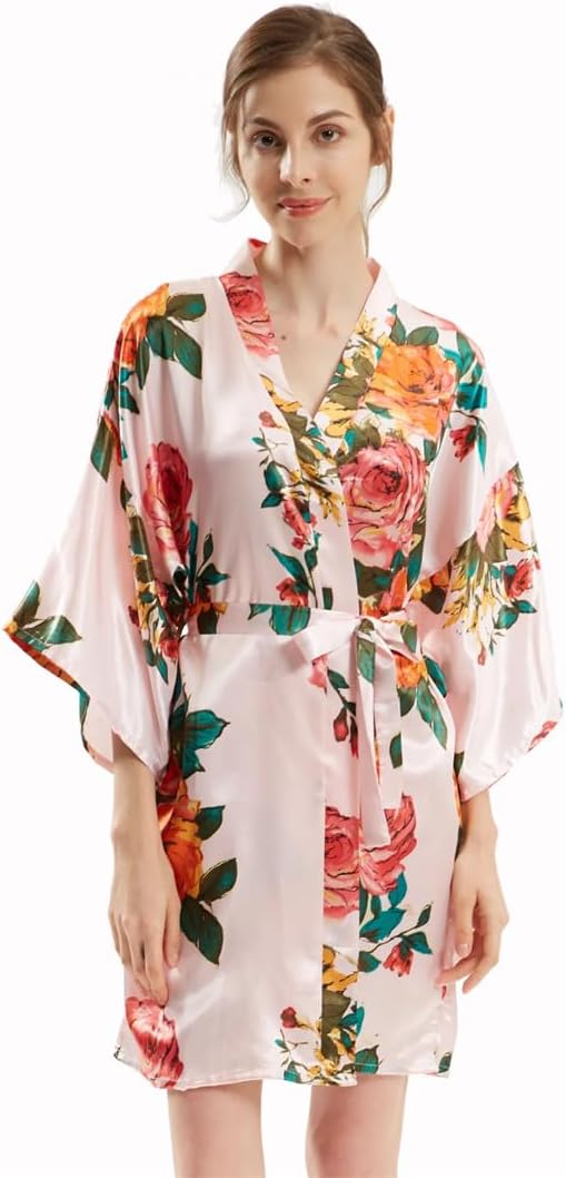 Women Bathrobe Gown Rayon Nightgown Loungewear Wedding Short Sleepwear Home Dress