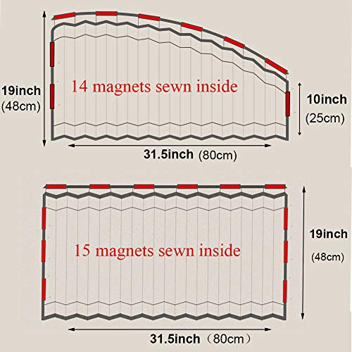 Ovege Car Window Shade -Car Side Window Sun Shade Car Curtain Pleated Uv Protection Privacy Baby Suction Magnetic (Blue Star, Front&Back 4Pcs) #TOP7