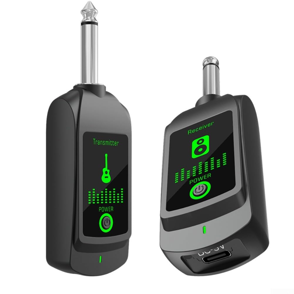 Système de guitare sans fil rechargeable, émetteur-récepteur de portée de 50 m pour guitare électrique, transmission audio (un à un)