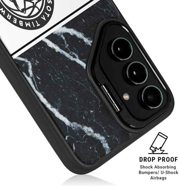 Skinit Kickstand Phone Case Compatible with Galaxy S25 Ultra - Officially Licensed NBA Minnesota Timberwolves Marble Design