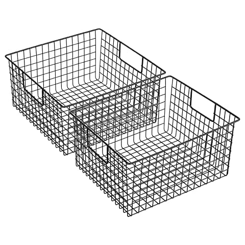 Navaris 2x Drahtkorb Metallkorb eckig - Korb Set aus Metall Cover