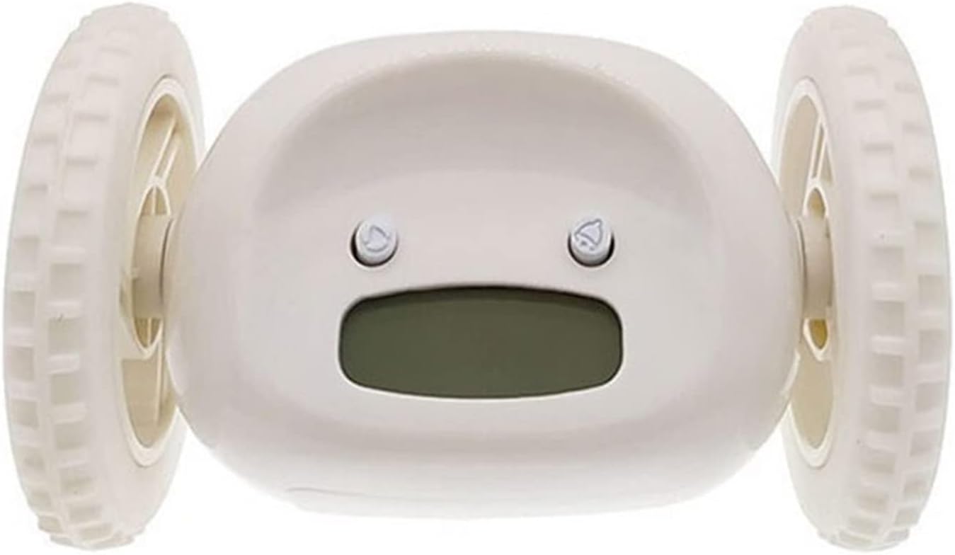 Alarm Clock on Wheels Extra Loud for Heavy Sleeper (Adult or Kid Bed
