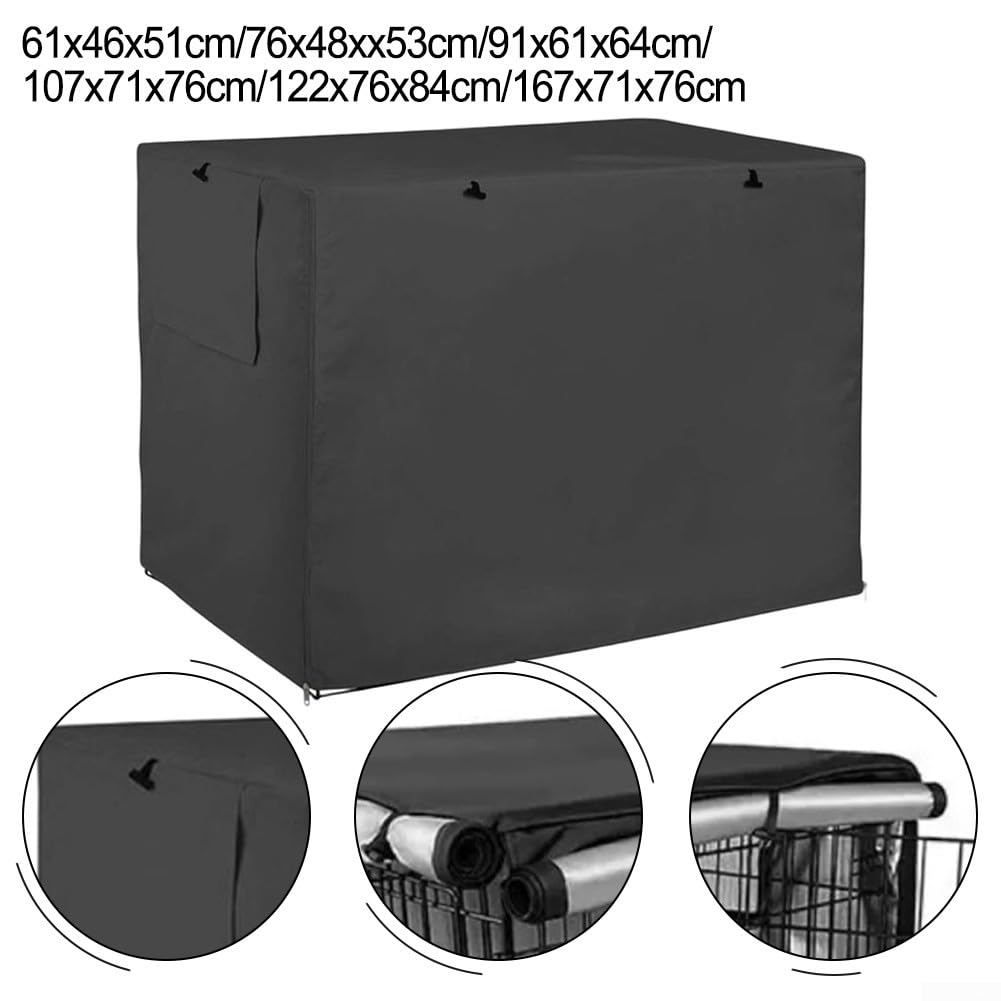 Funda para jaula de perro resistente al agua hecha de tela Oxford 420D para cajas de alambre estándar, incluye solapas de malla para flujo de aire y visibilidad (107 x 71 x 76 cm)