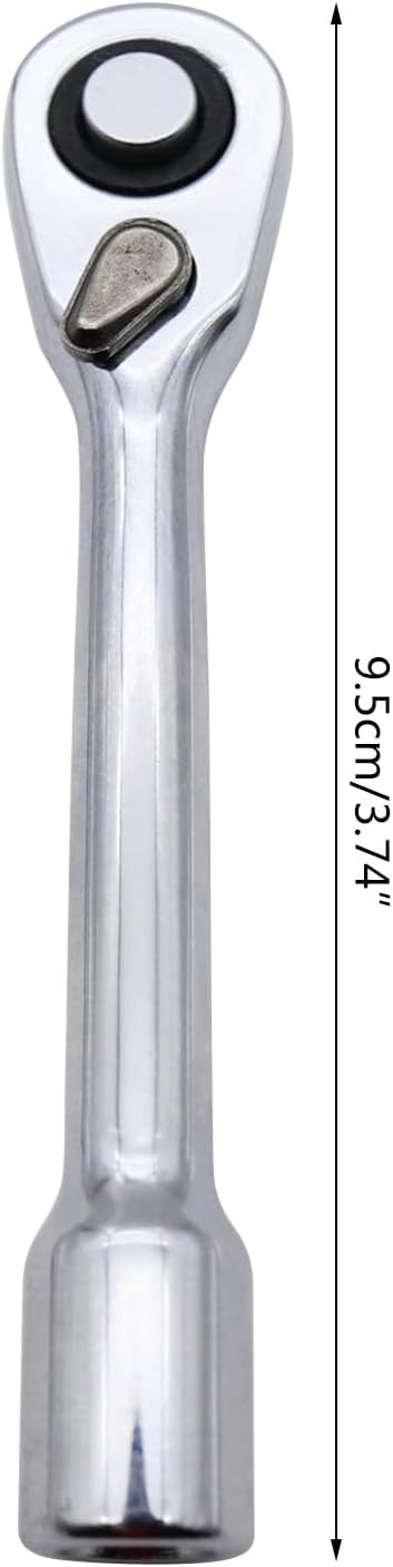 Compact Reversible Ratchet Wrench Combination Square Hole Socket Wrench for Enthusiasts Repair Professionals, Length: 9.5cm, As Shown in the Picture