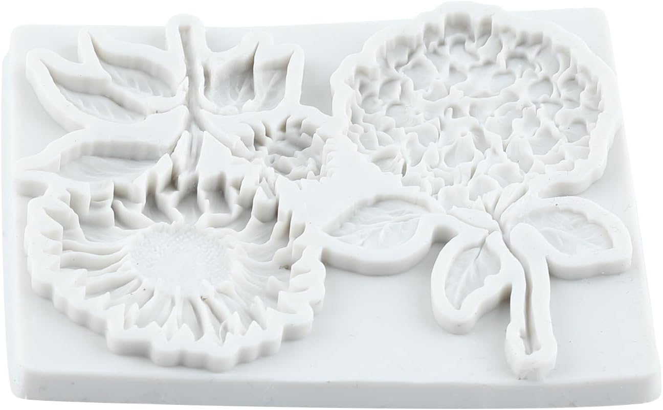 Flower Polymer Clay Mold Sunflower Hydrangea Flower Silicone Molds