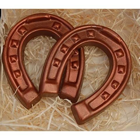 Chocolate Pair of Horseshoes Handmade from Milk Belgian Chocolate Gift / Cake Decoration Topper Cover