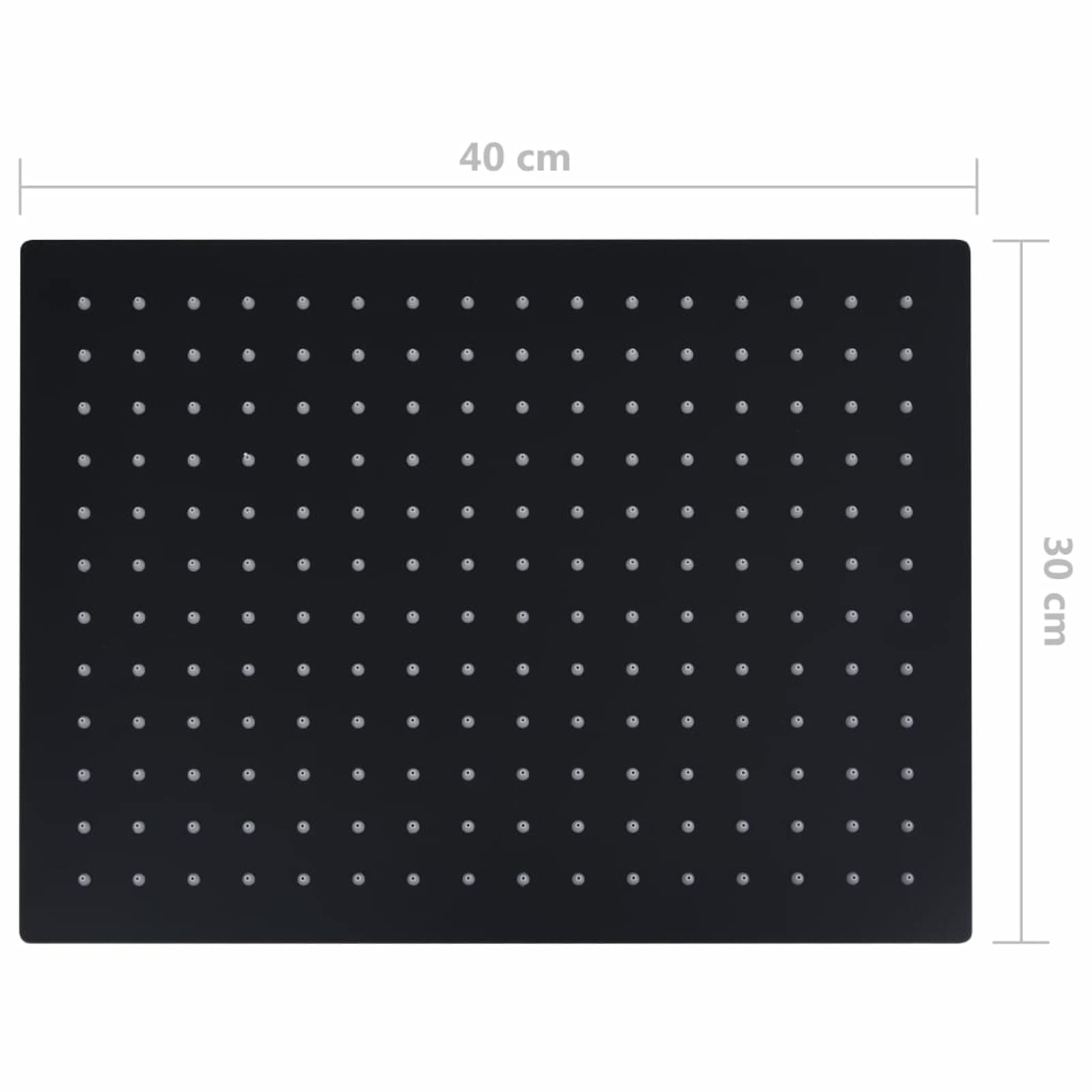 Cabezal Ducha Efecto Lluvia Acero INOX Cuadrado Negro 40x30 cm, Rociador Ducha, Ducha Lluvia, Alcachofa Ducha, Duchas De Baño Alcachofa Lluvia, Recambios Columna Ducha