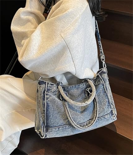 Women's Retro Canvas Denim Purse Shoulder Bag Tote Denim Crossbody Handbags 20254