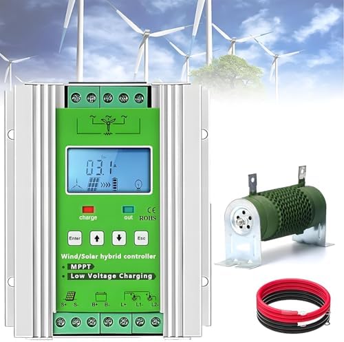 16000W Wind Solar Hybrid Controller - MPPT Boost, LCD Display, 8000W Wind Turbine & Solar Power, 12V Charge Controller for Renewable Energy, Efficient Energy Management System