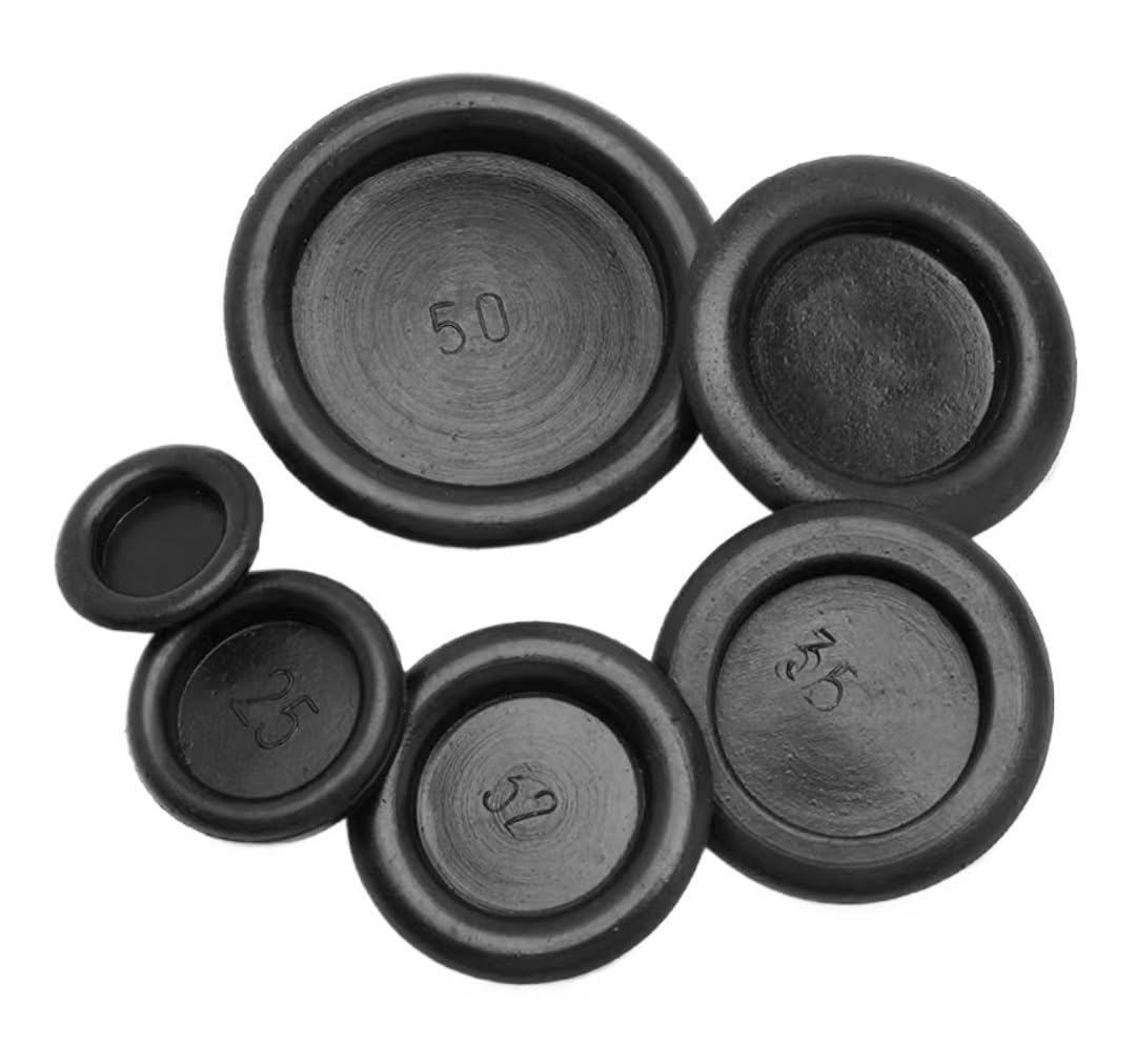 Tapón de goma, tapones de goma para agujeros, Arandela de goma circular de 100 piezas, Pulgs de goma cerrados redondos de 14-40 mm de diámetro for aparatos de laboratorio que necesitan ser sellados(20