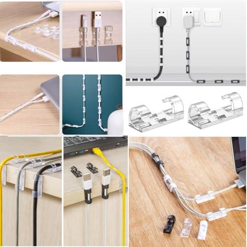 Kit 20 Pcs Passa Fio Organizador De Fios Cabos Adesivo Autocolante Dupla Face Autocolante Parede Cli