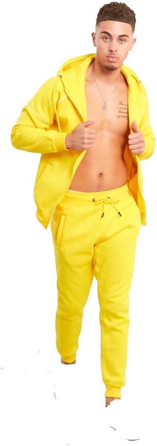 AARHON® Mens Diamond (TS2357) Greek Style Designer Tracksuits Boys Stylish Slim Fit Tracksuit (L, TS2357-Yellow)