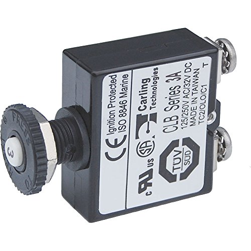 Blue Sea Systems 2129 Push Button Reset Only Screw Terminal 3A Circuit Breaker by Blue Sea Systems - Used condition - US$9.21