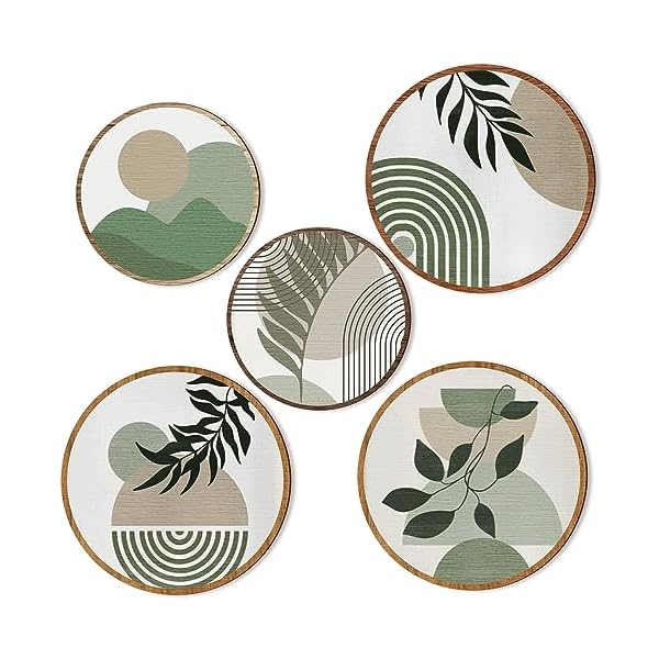 5 Pcs Boho Wooden Wall Art – ...