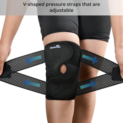 Image of Wonder Care Adjustable Wrap Knee Support Brace, Air Mesh Fabric Knee Brace Cap for Pain Relief, Sports, Arthritis, Running Protection for Men & Women (1, M)