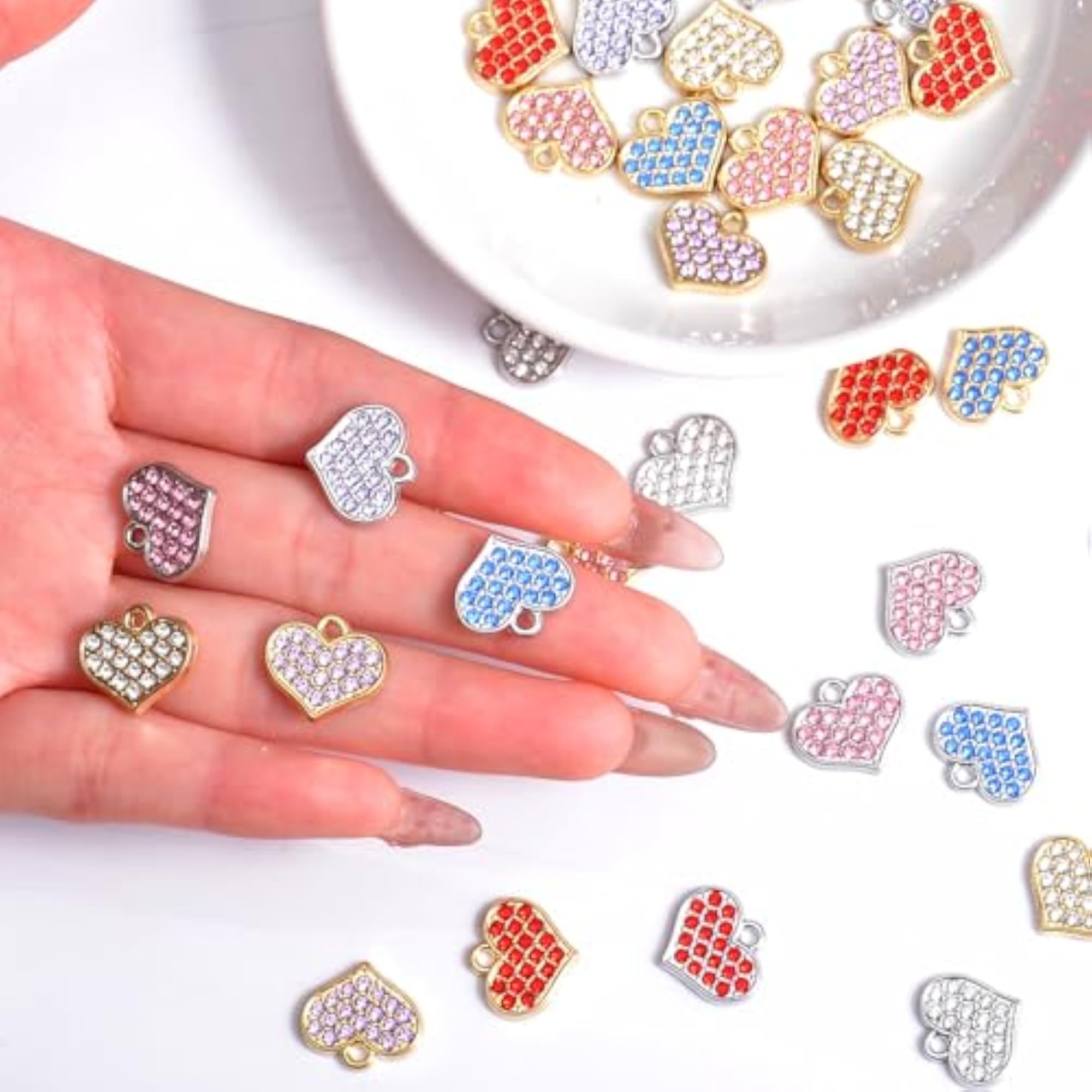 40 Pieces Rhinestone Charms for Jewelry Making