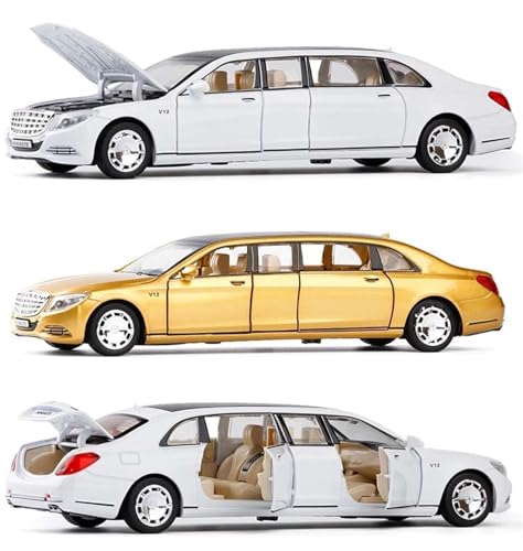 Image of Merceedes Maybach s650 Model Car with Box, Zinc Alloy Pull Back Toy car with Sound and Light for Kids Boy Girl Gift [Colors as Per Stock]
