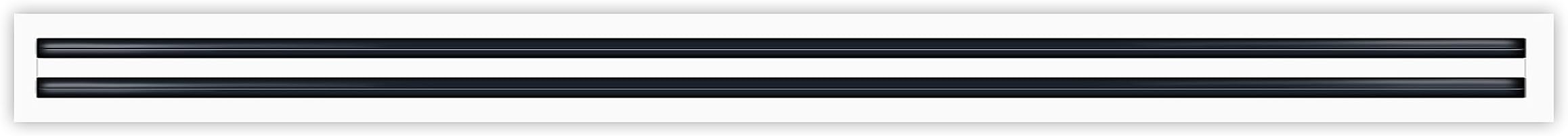 60" Linear Slot Diffuser - (2 Slot) Double Slot - White Decorative Air Vent - Modern AC Vent Cover for Ceiling, Walls & Floors - Texas Buildmart