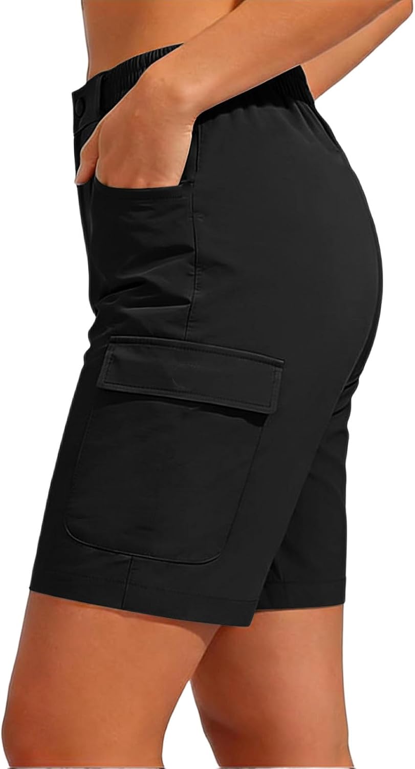 Bermuda Shorts for Women Casual Summer High Waisted Cargo Shorts with Pockets Outdoor Beach Vacation Clothes
