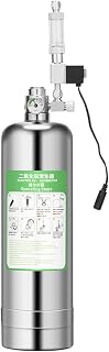 Jethrora Kit de sistema de gerador de CO2 para aquário duplo 5L Sistema de gerador de cilindro de aço inoxidável CO2 com válvula solenóide Difusor de bolhas Kit de reator de dióxido de carbono para a