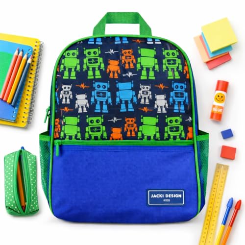 Mochila Escolar Infantil Colorida Leve Pequena para Crianças Meninos e Meninas Jardim de Infancia (Robô)