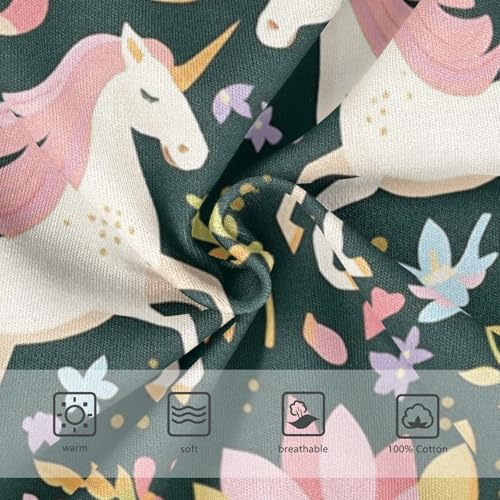 Wusikd White Unicorns Boys' Underwear Cotton Green Leaves Flowers Boys Briefs Soft Toddler Underwear 2T3