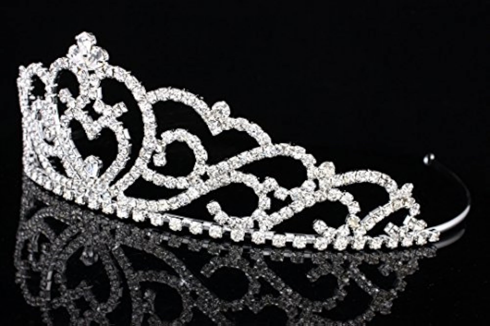 Hearts Love Rhinestone Crystal Bridal Tiara Crown