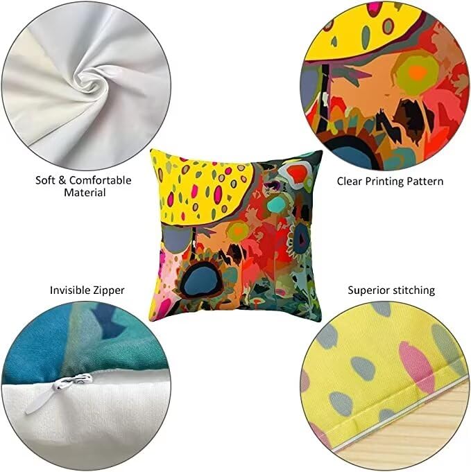 Inhobbok Ginkgo Ginkgo Kussenhoezen voor bank, 40 x 40 cm, 2 stuks, geel, polyester, fluweel, hoogwaardige kussenslopen voor stoel, slaapkamer, vierkant