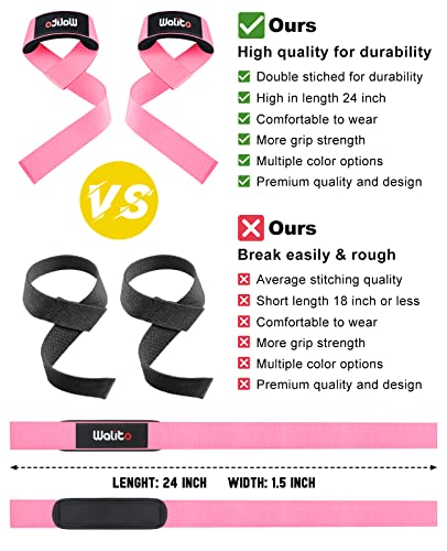 Walito Weight Lifting Straps, 24" Wrist Deadlift Straps With Neoprene Padding For Men And Women, Wrist Lifting Straps For Weightlifting, Powerlifting, Strength Training (Pair) #TOP3