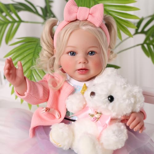 BABESIDE Lifelike Reborn Baby Doll - 20 Inch Princess Realistic Newborn Baby Doll with Blonde Hair, Handmade Real Life Doll, Includes Clothes, for Kids Ages 3+