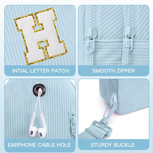 Image of Viverte Small Corduroy Sling Bag Initial Crossbody Bag Fanny Pack for Girls Personalized Birthday Gifts for Teen Girls Gifts