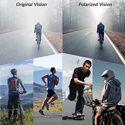 ROCKBROS Lunettes de Soleil Polarisées, Cyclisme Lunettes de Vélo avec 5 Lentilles Interchangeables pour Hommes Femmes Baseball, pêche, Ski, Course - Image 6