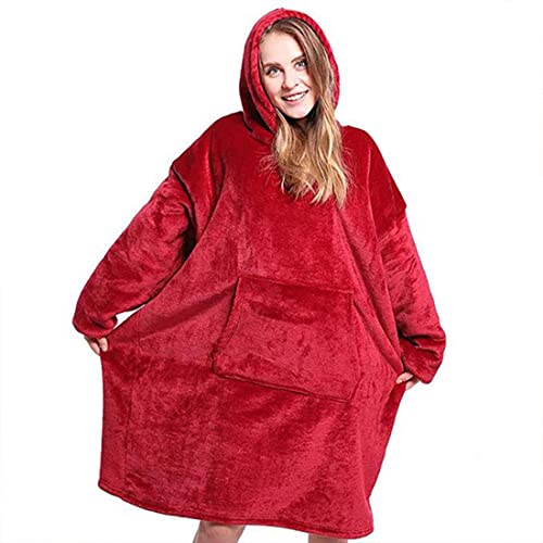 Image of Maharsh Oversized Hoodie Blanket Women Ultra Plush Fleece with Soft Sherpa Reversible Warm Cosy Comfy Wearable Hooded Giant Sweatshirt Throw for Girls Adults Men Boys Kids Big Pocket