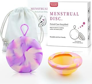 PhosElpida S&L Menstrual Discs Reusable, Comfort-Fit Period Disc Set with 12 Hr Wear, Medical Grade Silicone, Softer Than ...