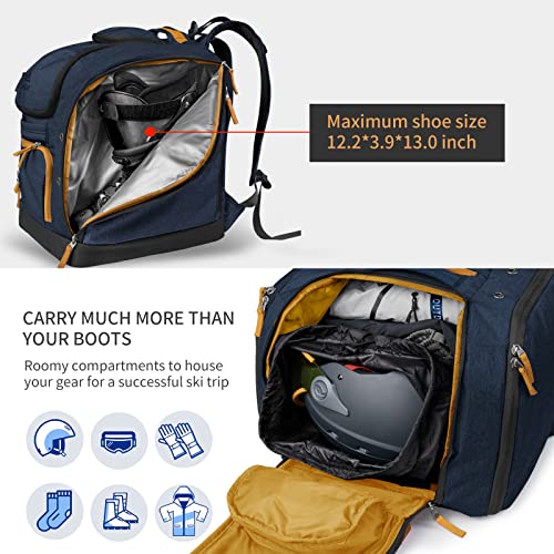 Unigear Ski-Mogul Ski Boot Bag - 60L Fully Padded Ski Snowboard Boot Travel Backpack For Ski Helmet，Goggles，Gloves，Jackets And Accessories #TOP1