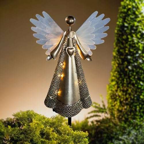 Quterhero Solar Angel Garden Lights, Outdoor LED Metal Decor, Waterproof Pathway, Lawn...