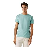 Pepe Jeans T-Shirt da Uomo Originale Basic 3N, Blu (Blu Acqua Scuro)